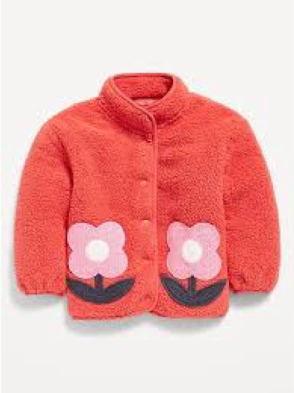 Old Navy Sherpa Applique Pocket Jacket for Toddler Girls, Size 2T